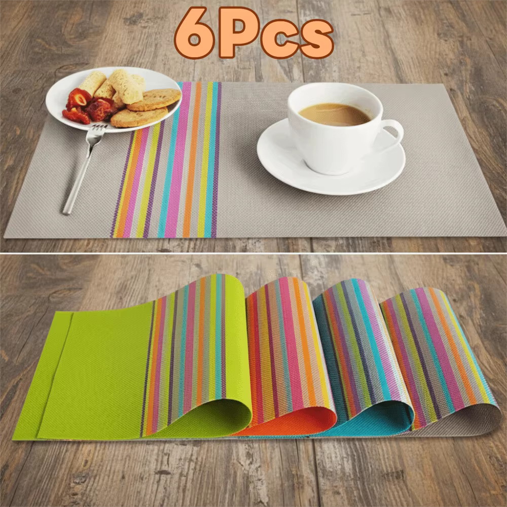 Tapis de Table à bande colorée en PVC