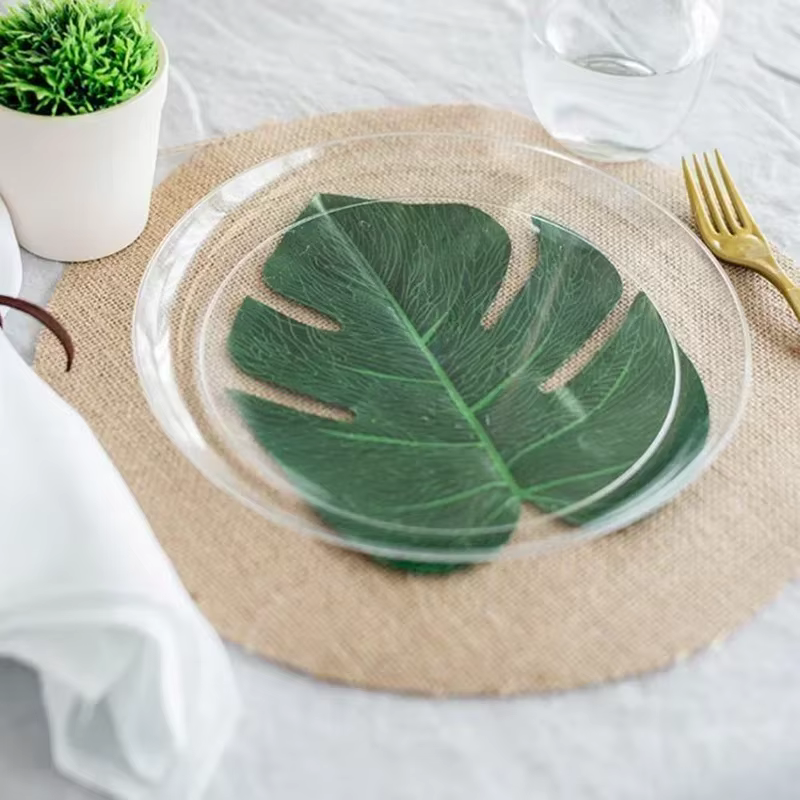 Napperon rond en toile de Jute et lin