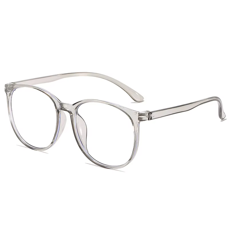 Lunettes d'ordinateur transparentes à grande monture pour femmes, rondes, Anti-lumière bleue, optique, lentille plate, Protection des yeux, lunettes unies