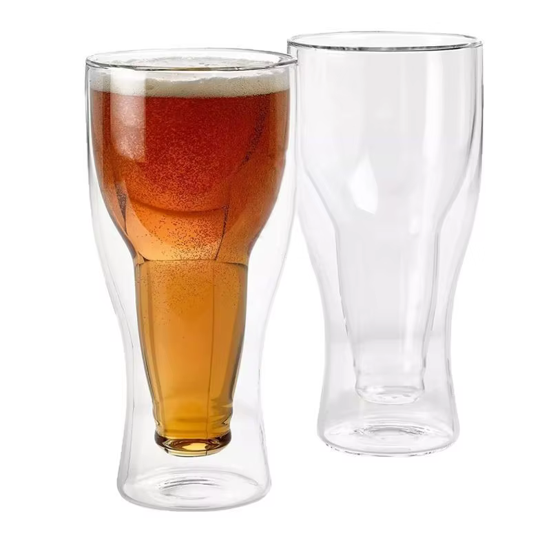 Tasse à bière en verre Double couche créative