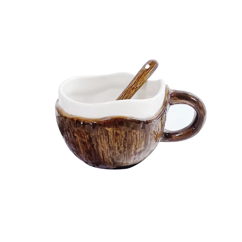 Tasse à noix de coco, tasse à café en céramique