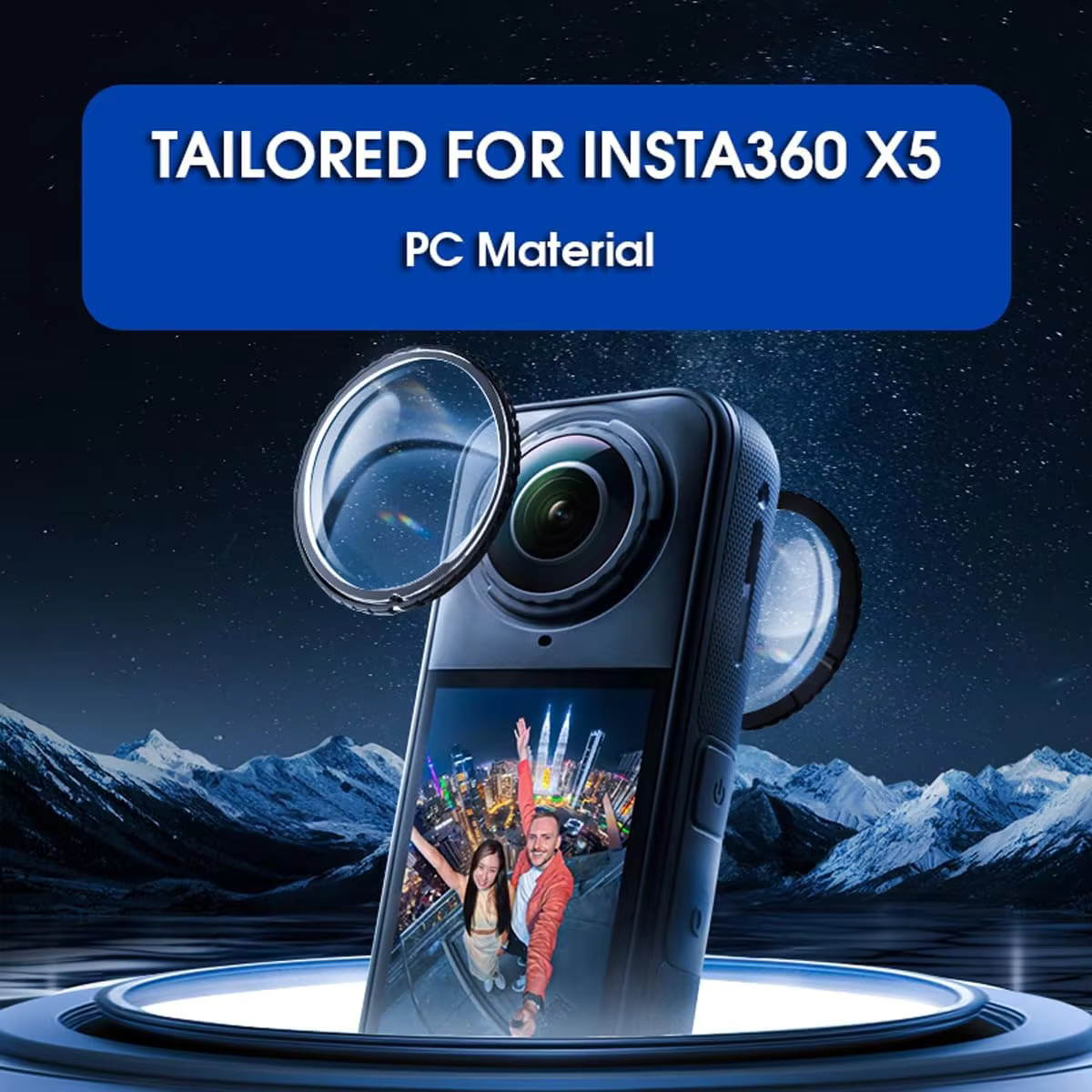 Film en verre trempé pour Insta360 X4 X5, protecteur d'écran, capuchon de protection d'objectif anti-rayures, Kit de protection 360 ° Accessoires pour caméras vidéo