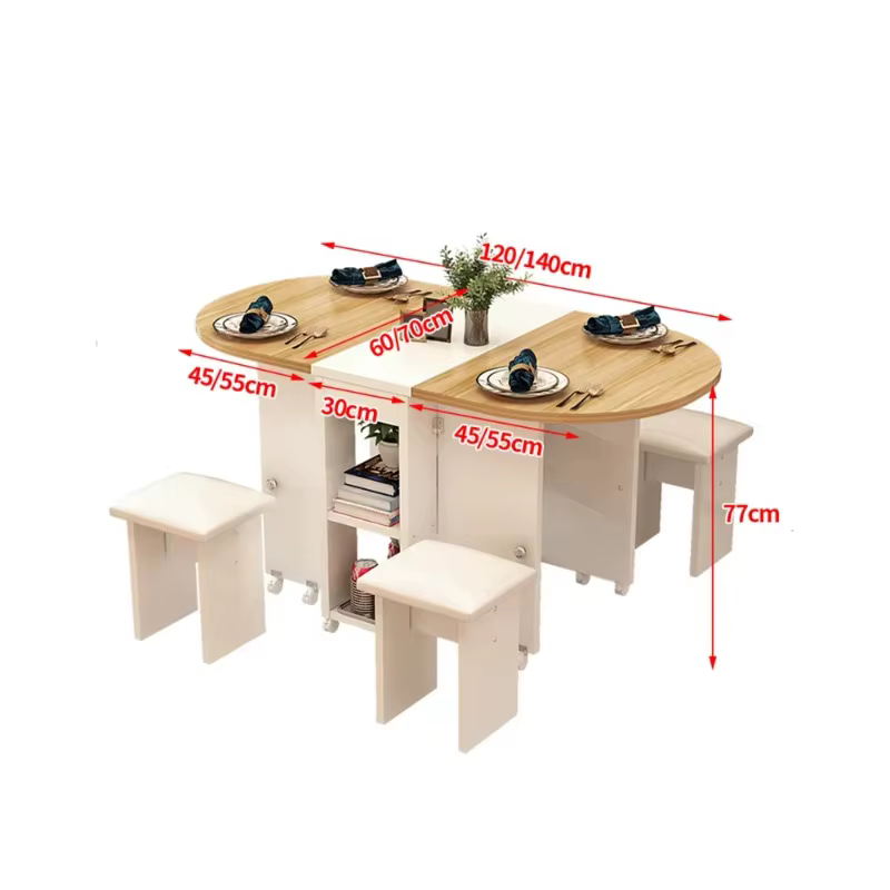 Table à manger pliante ensemble 4 chaises décorer