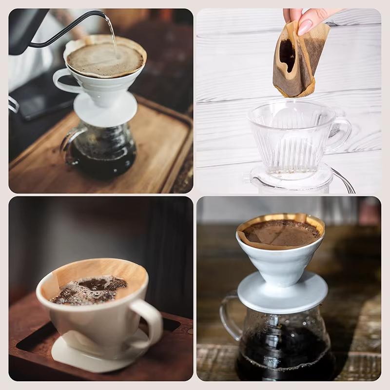 100 pièces papiers de filtre à café (1-4 tasses)