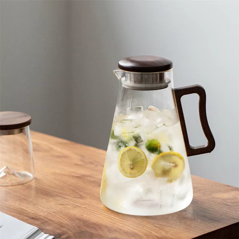 Pichet d'eau froide en verre de grande capacité 2000ML