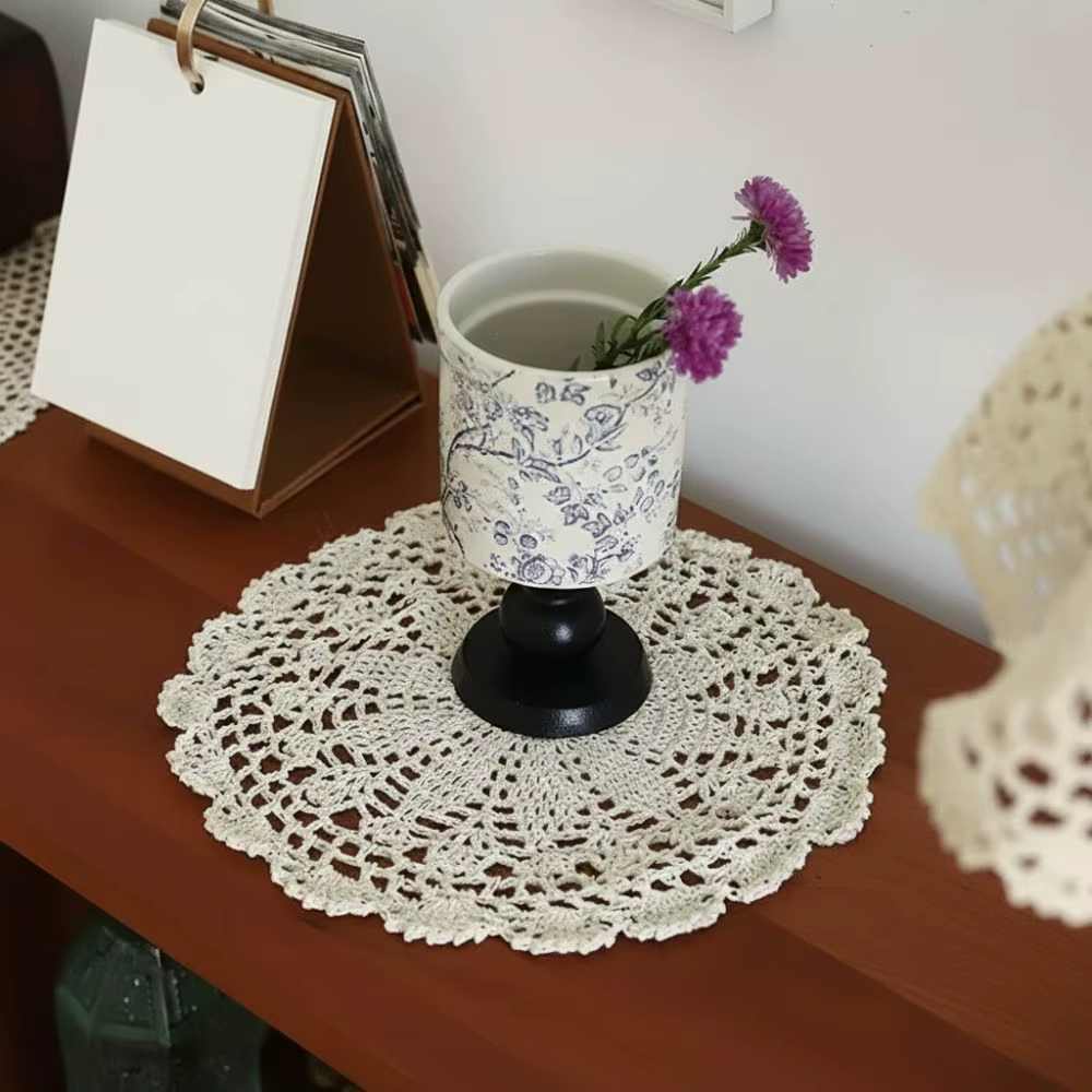 Nouveaux dessous-de-plat ronds ovales en crochet