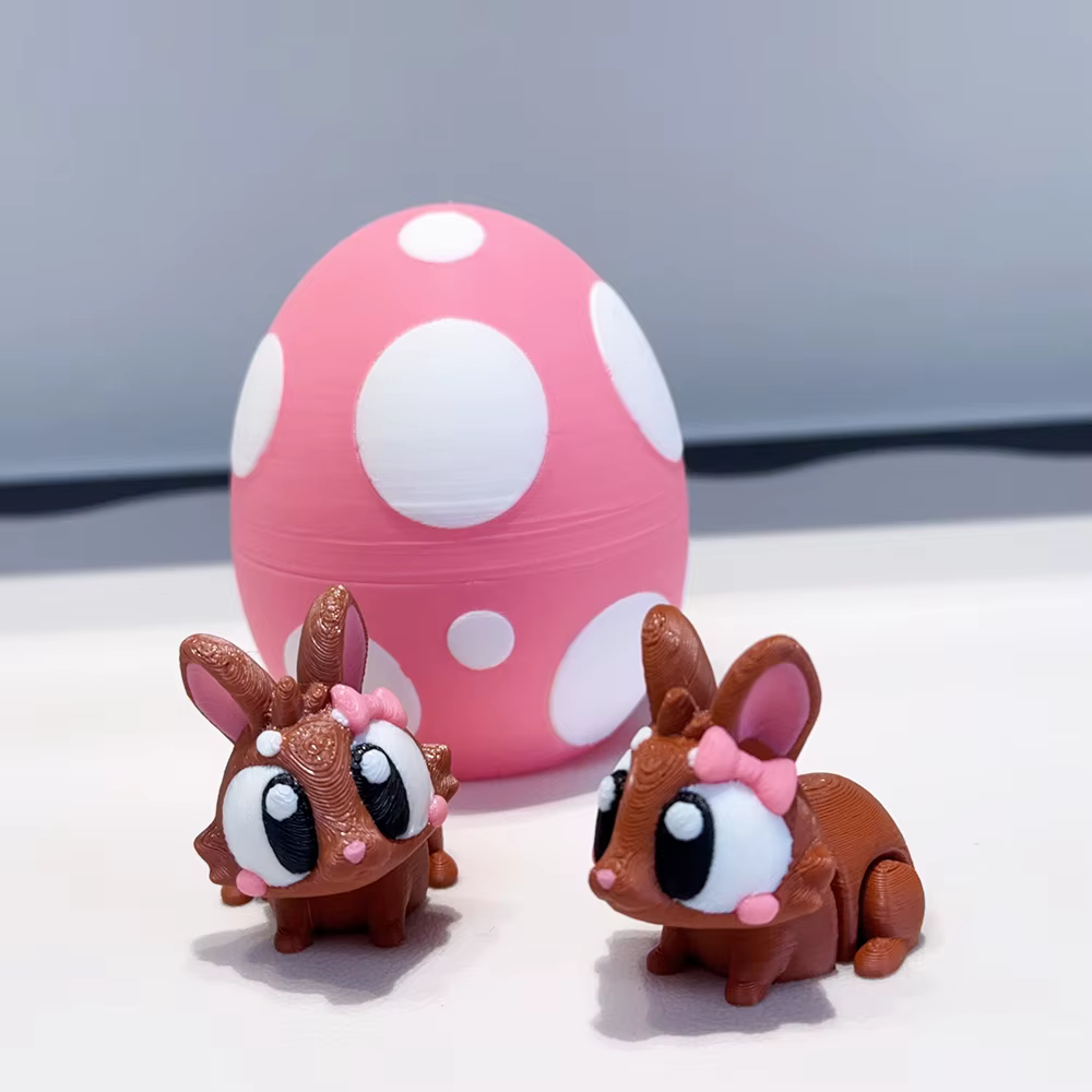 Modèle d'œuf de lapin et de lapin coloré