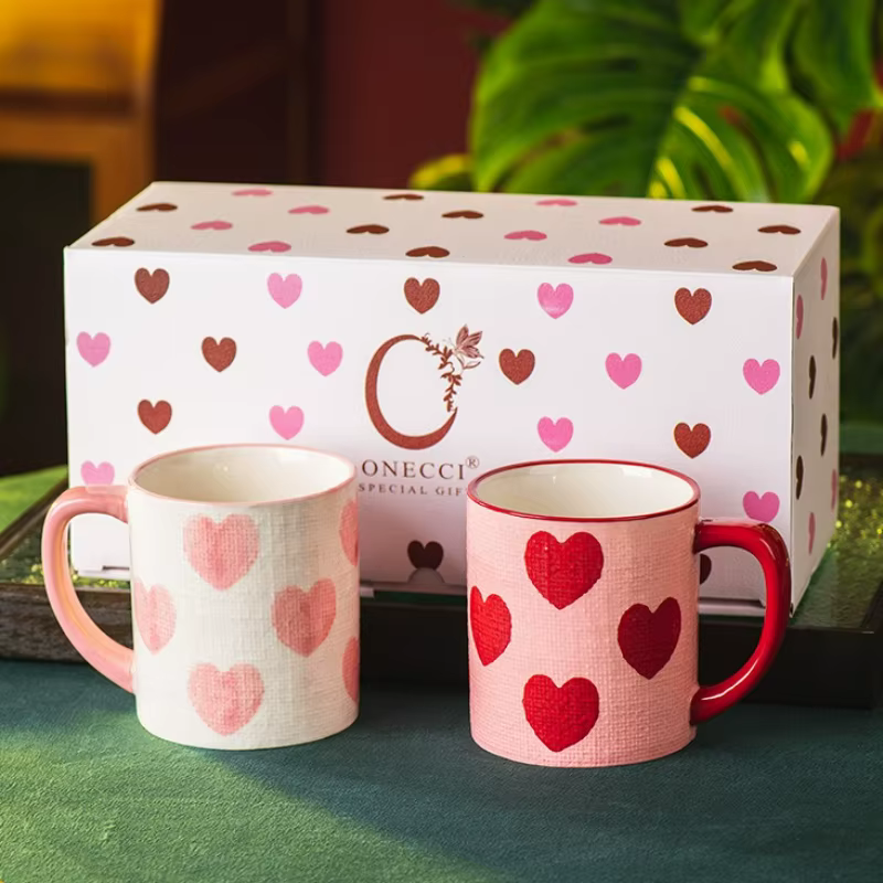 Tasse à café en céramique marquée cœur d'amour