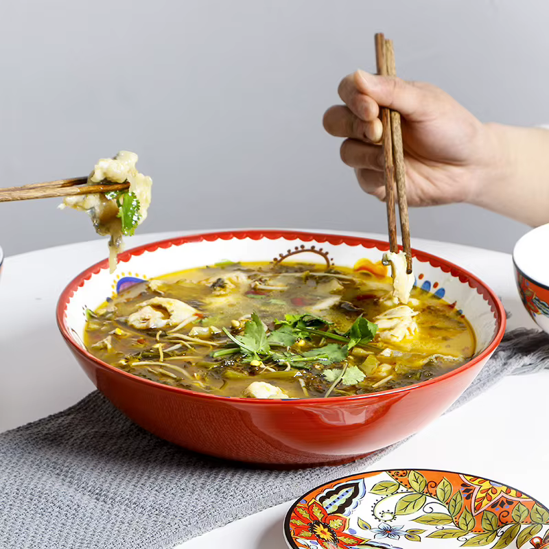 Grand bol à soupe sous glaçure