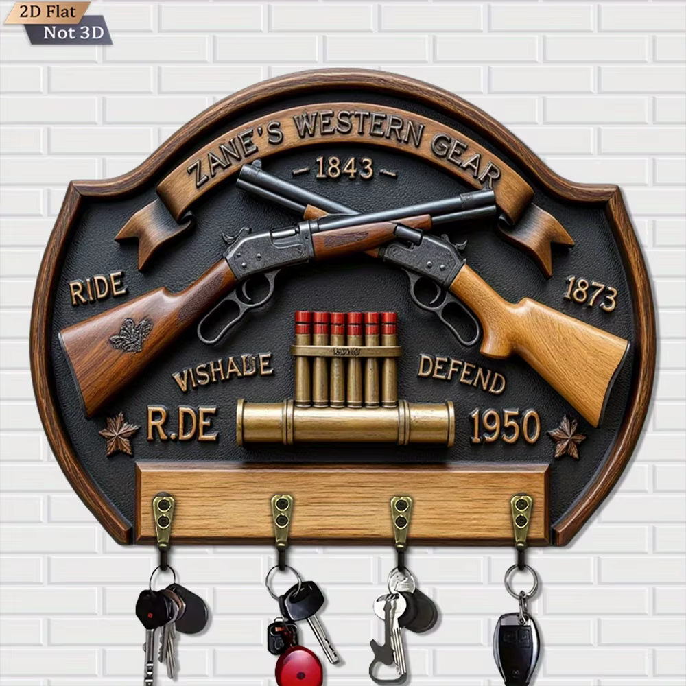 Porte-clés mural multifonctionnel en bois