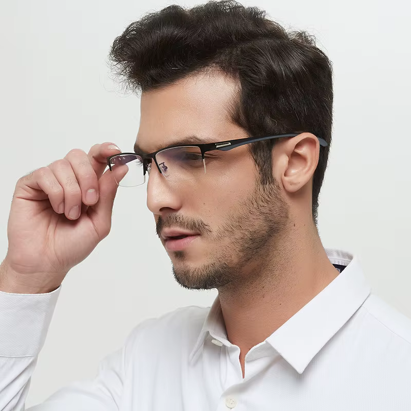 Lunettes de lecture multifocales photochromiques pour hommes avec fonctions de vision de près et de loin, zoom intelligent et verres anti-lumière bleue