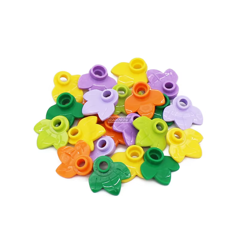 Marumine 32607 1x1 plaque ronde avec 3 feuilles 100 pièces blocs de construction pièces MOC briques arbre plante Compatible assemble des particules