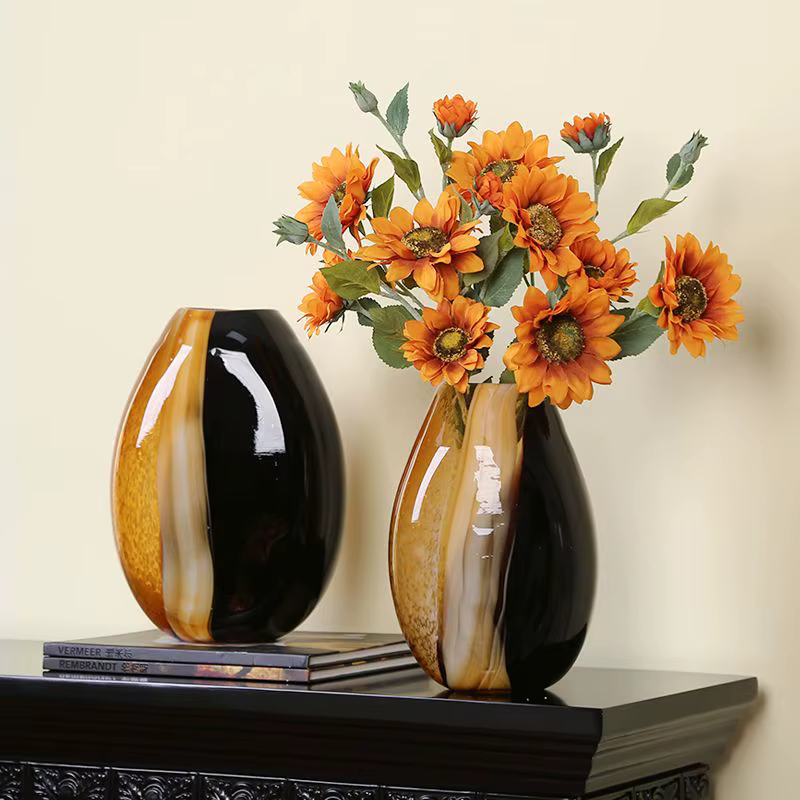 Vase en Verre Simple Moderne de Couleur Assortie