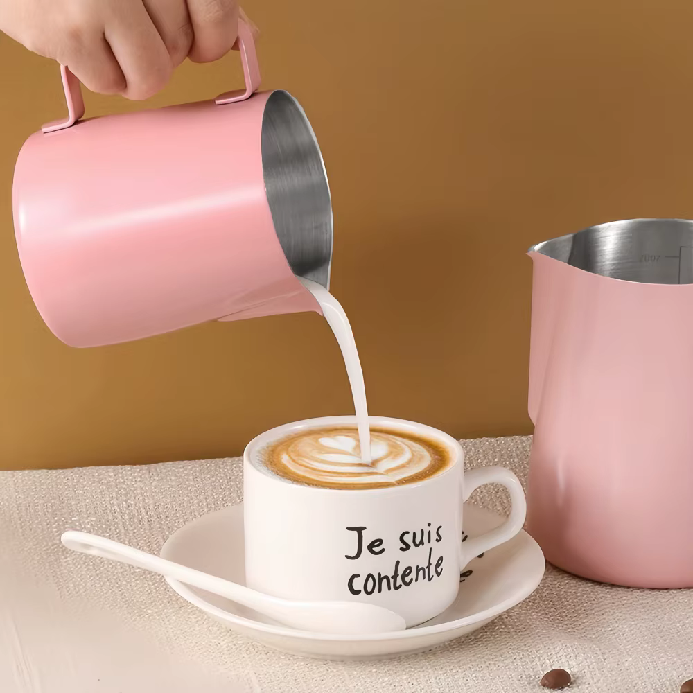 Pichet à mousse de lait et de café, 150/350ML, en acier inoxydable 304, échelle précise, haute qualité, Latte Barista, outil de café professionnel