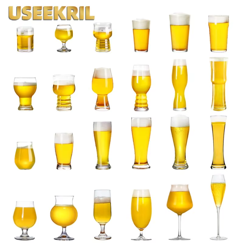 Tasse à bière artisanale transparente