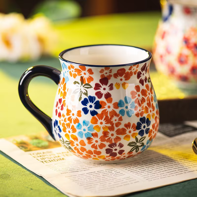 Tasses en céramique créatives Vintage dessinées à la main