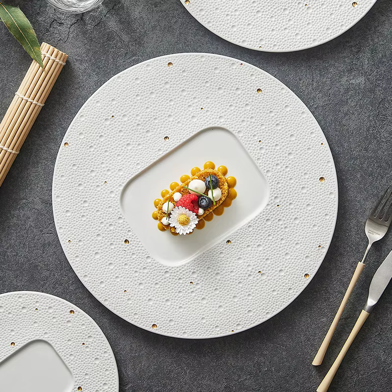 Assiette ronde créative en céramique de Style nordique