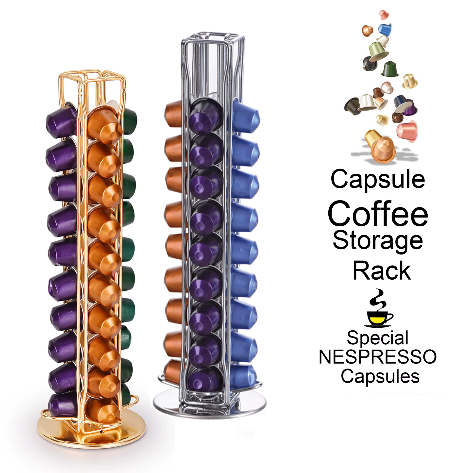 Support rotatif pour 40 capsules de café Nespresso