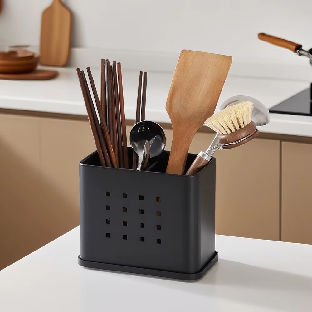 Support de séchage de couverts en métal noir – Style minimaliste moderne