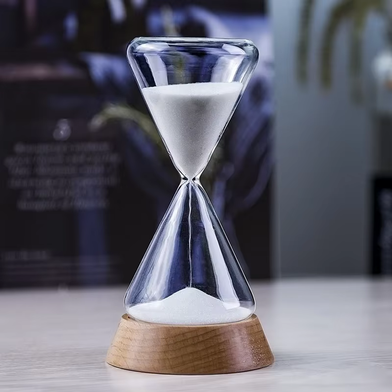 Sablier nordique en verre avec Base en bois