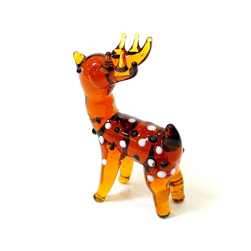 Figurine en verre de cerf de noël personnalisé mignon