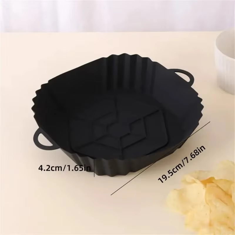 Plateau de pot de friteuse à air en silicone avec poignée