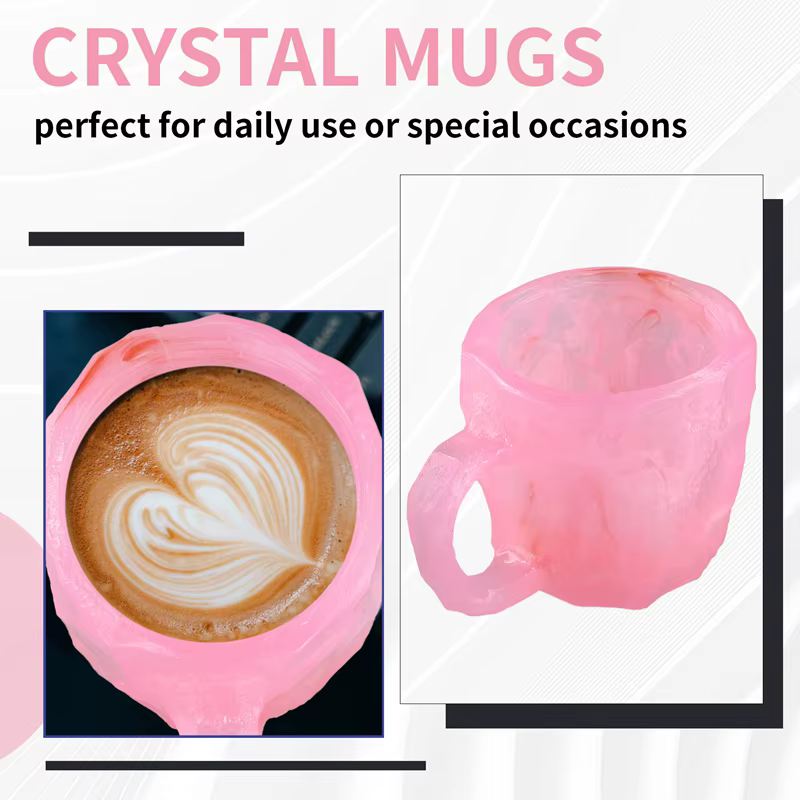 Tasse à café en cristal de géode douce et élégante
