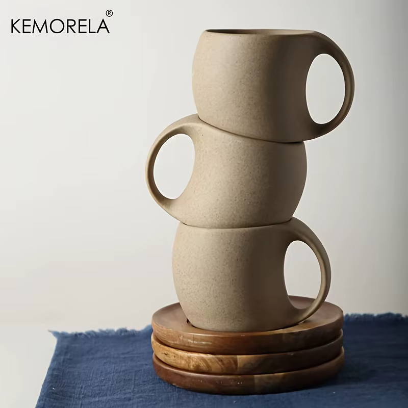 KEMORELA tasses à café et soucoupes en céramique tasse d'eau Simple 220ml petit déjeuner lait avoine boisson