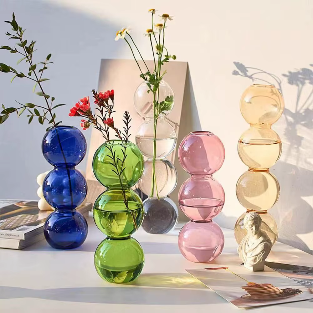 Vase en verre romantique