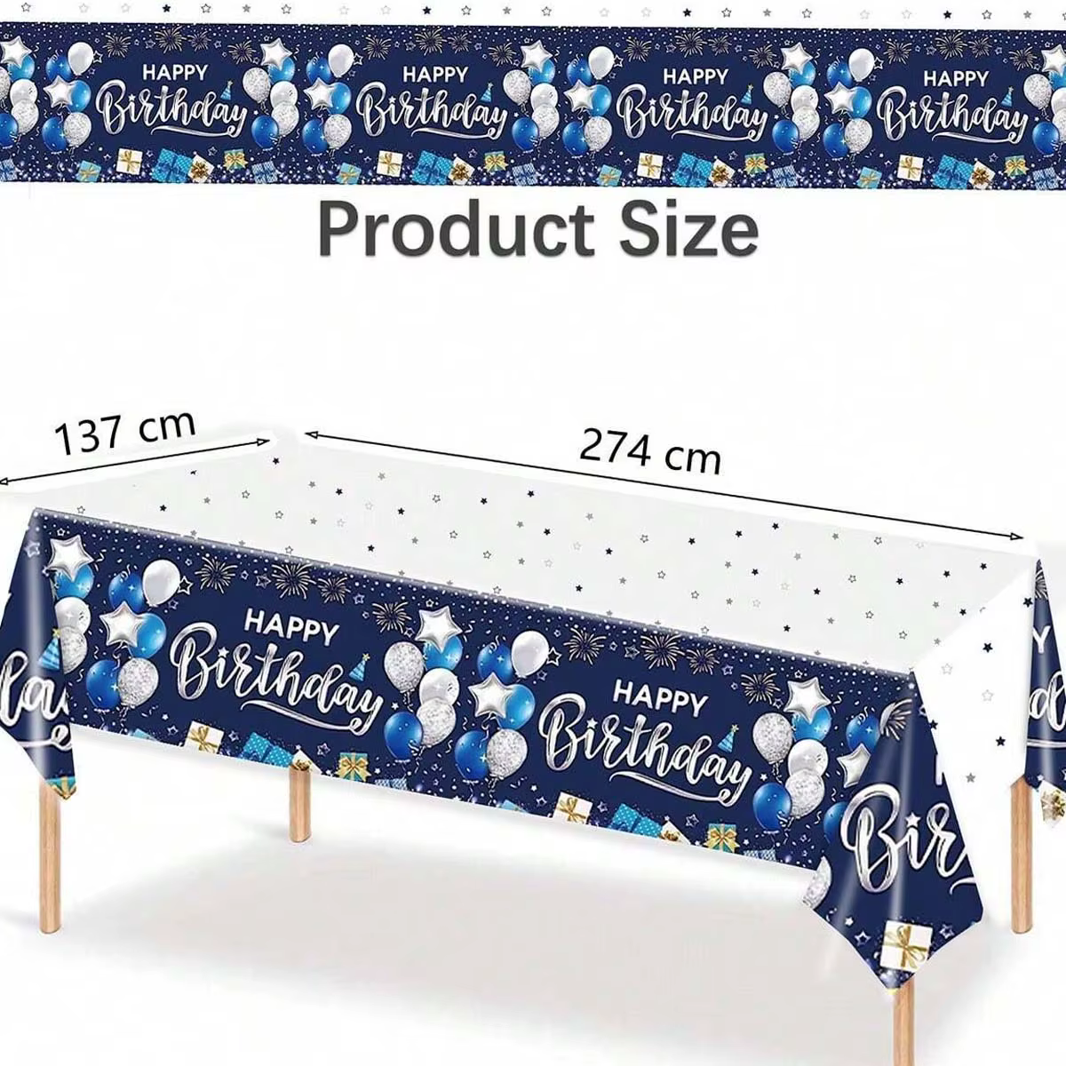 Nappe d'anniversaire bleu marine