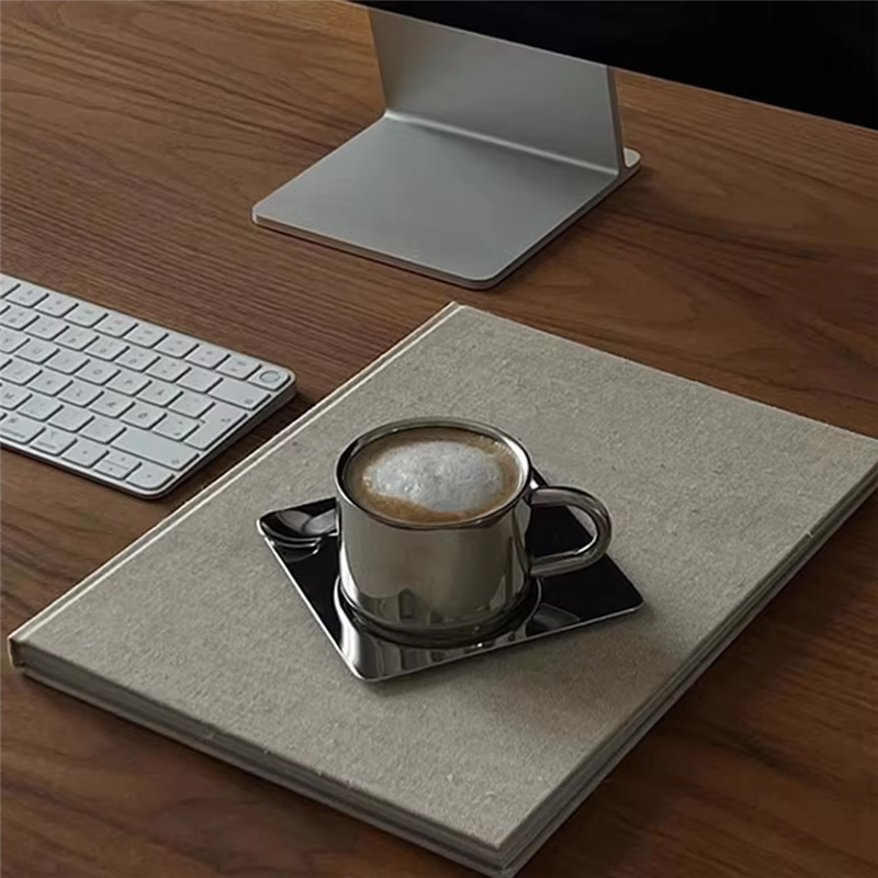 Ensemble de tasses à café avec cuillère napperon cuisine boisson tasse d'eau accessoires de table