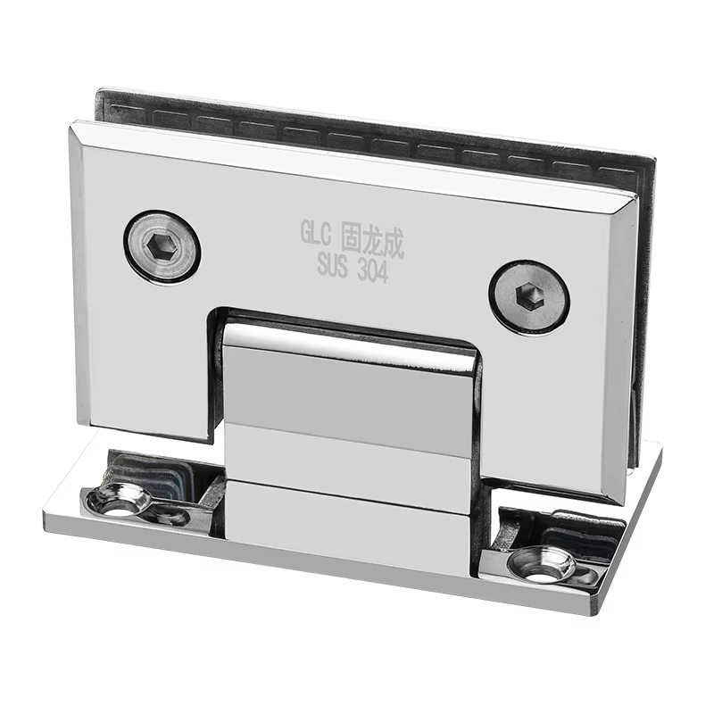 Clip de fixation pour porte de douche en verre, acier inoxydable 304, fixation murale, charnière de porte chromée (ouverture à 90 degrés)