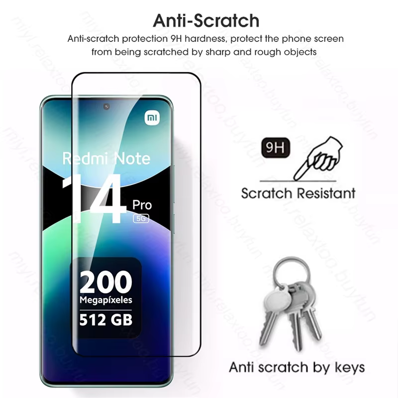 3 pièces verre de protection pour Redmi Note 14 Pro 5G 9D verre trempé Redmy Note14Pro Note15 Note14 Pro + 4/5G protecteur d'écran incurvé
