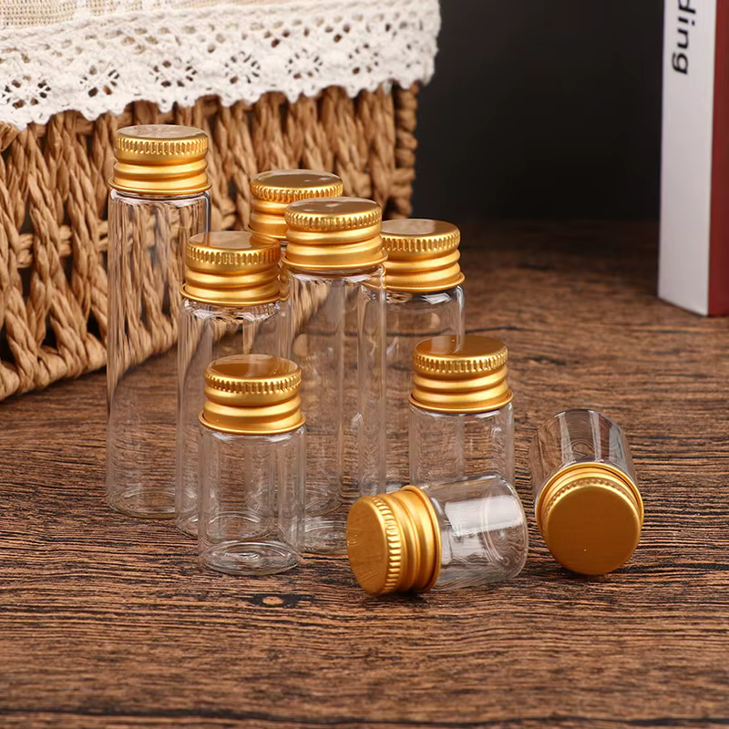 Bouteilles en verre avec couvercles en aluminium