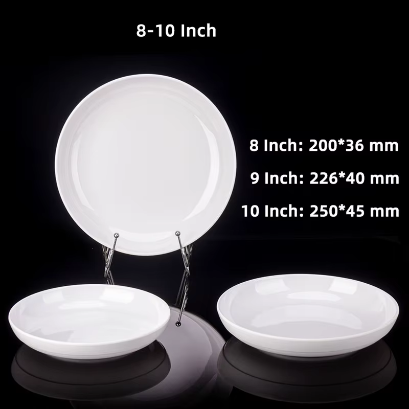 Assiettes à dîner rondes profondes en mélamine