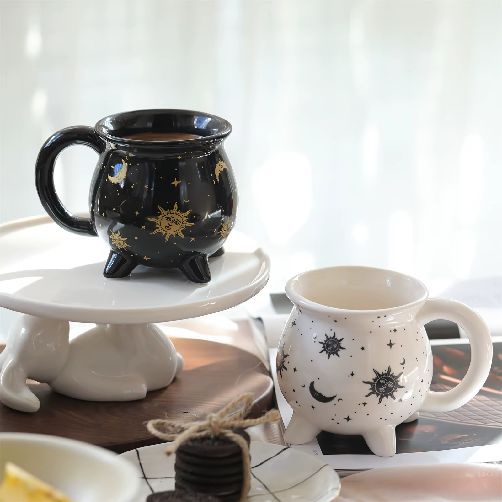 350 ml/11.8 oz soleil lune étoiles tasse à café Divination brassage en forme