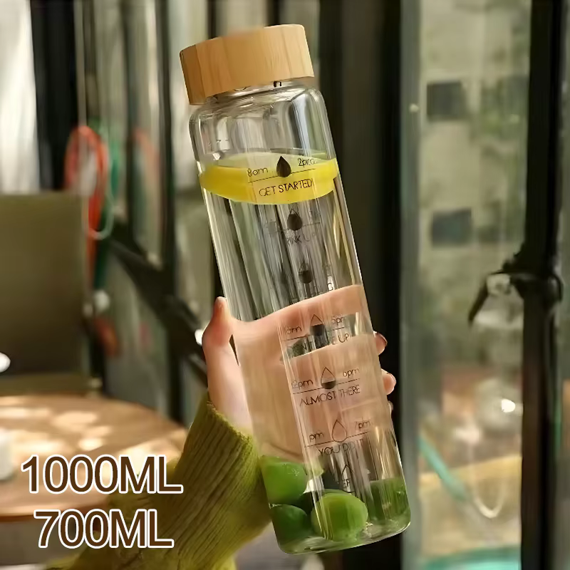Bouteille d'eau en verre de grande capacité