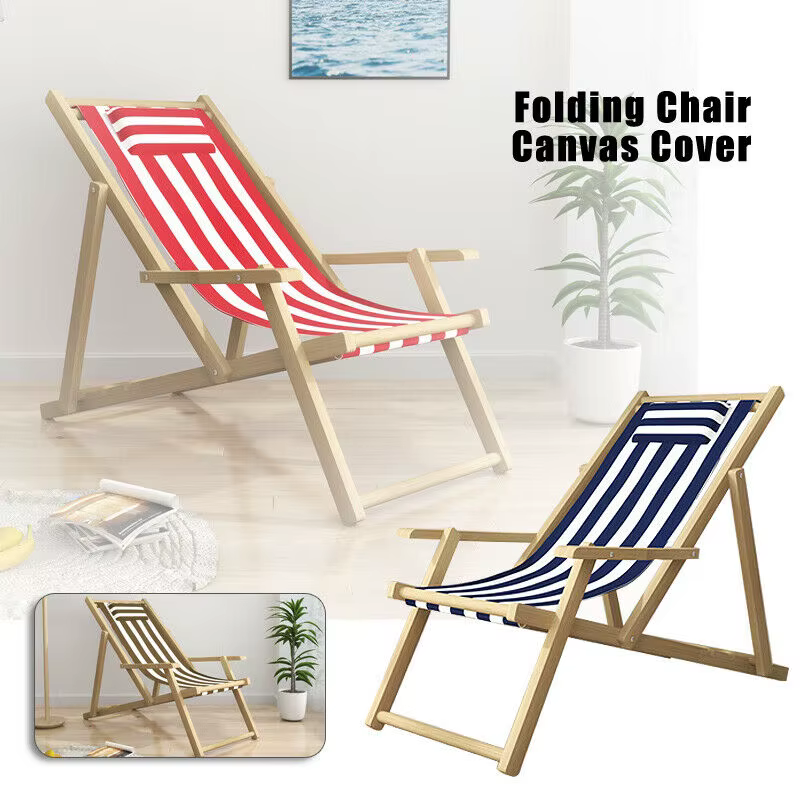 Housses de siège en toile imperméables pour chaise de plage, housse de remplacement pour chaise longue pliante, accessoires pour cour et maison