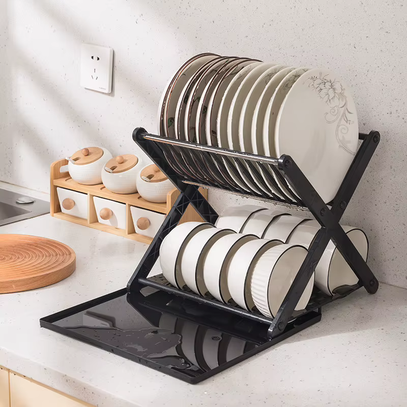 Rangement de vaisselle de cuisine en acier inoxydable