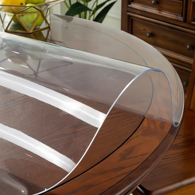 Protège-table rond transparent en PVC épais