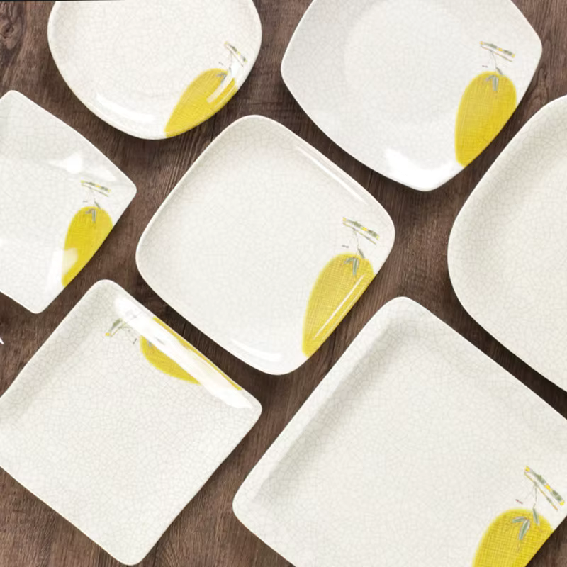 Assiette carrée en mélamine de haute qualité