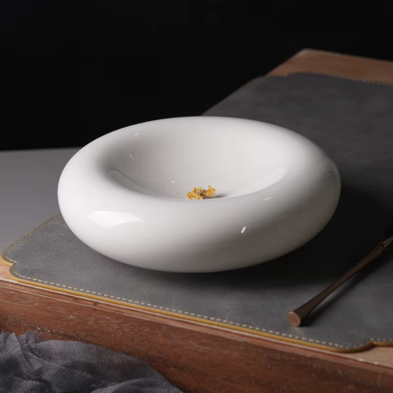 Assiette circulaire créative en céramique avec isolation Double couche