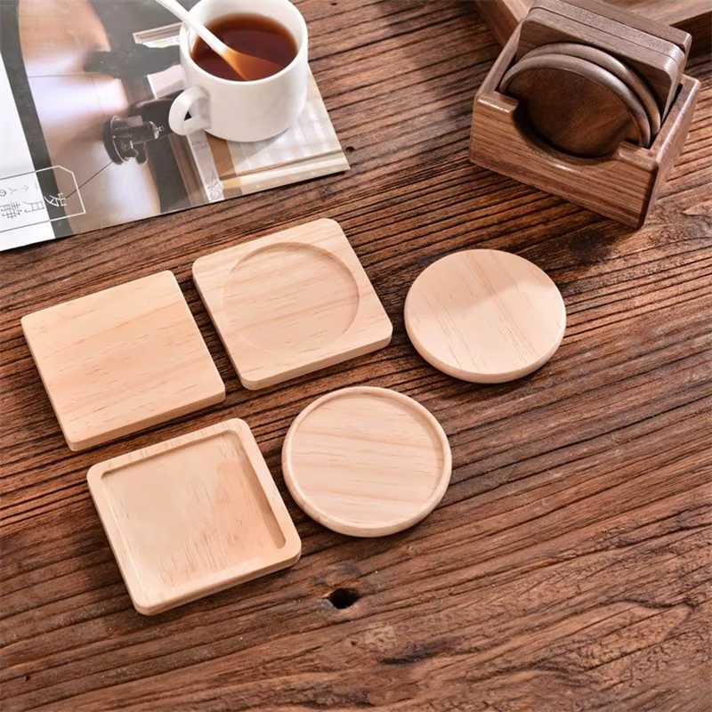 Sous-verres en bois pour thé et café, supports de tasses à boissons