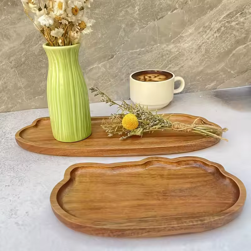 Bois décoratif pain Snack gâteau plat alimentaire plateaux vaisselle Style japonais