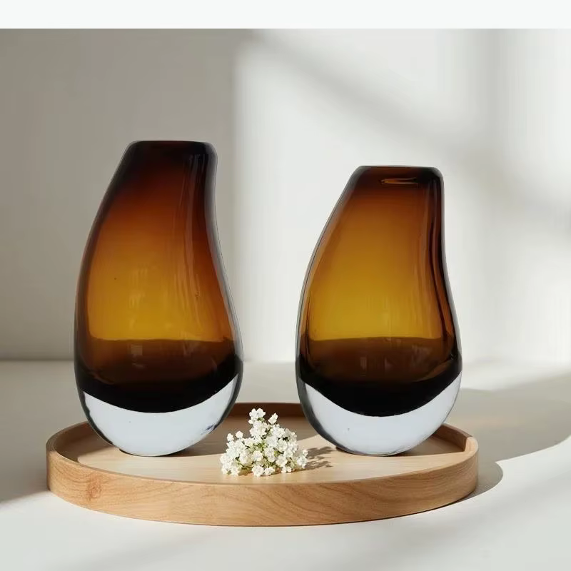Vase en verre transparent à double couche, pots de fleurs hydroponiques, décoration de bureau, arrangement floral, vase floral, décoration esthétique de la pièce
