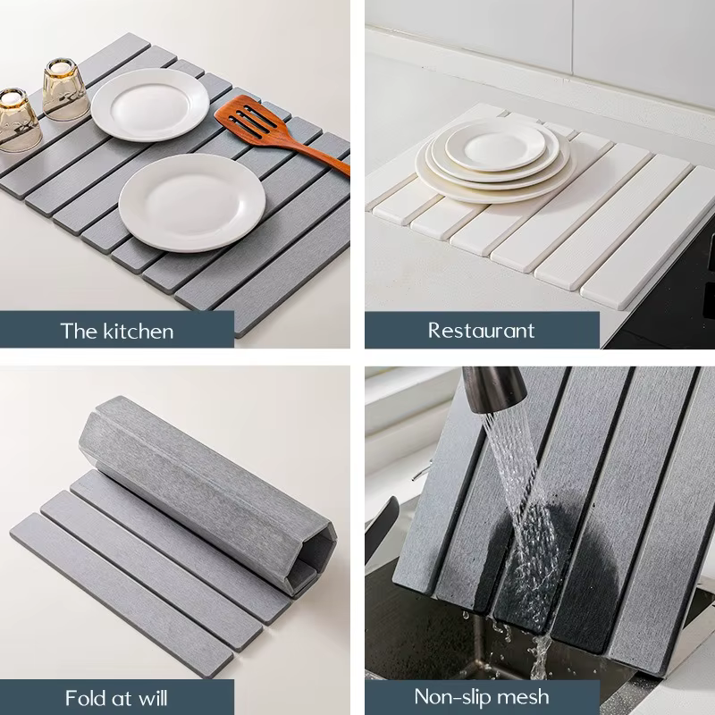 Tapis de séchage de cuisine pliable