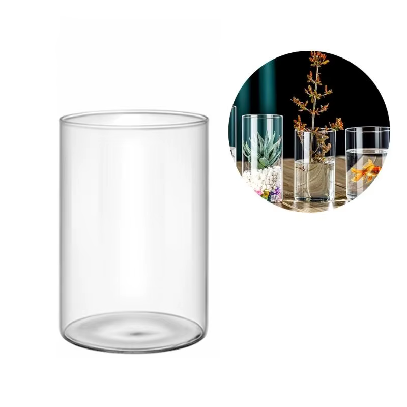 Bougeoir en verre contemporain cylindres