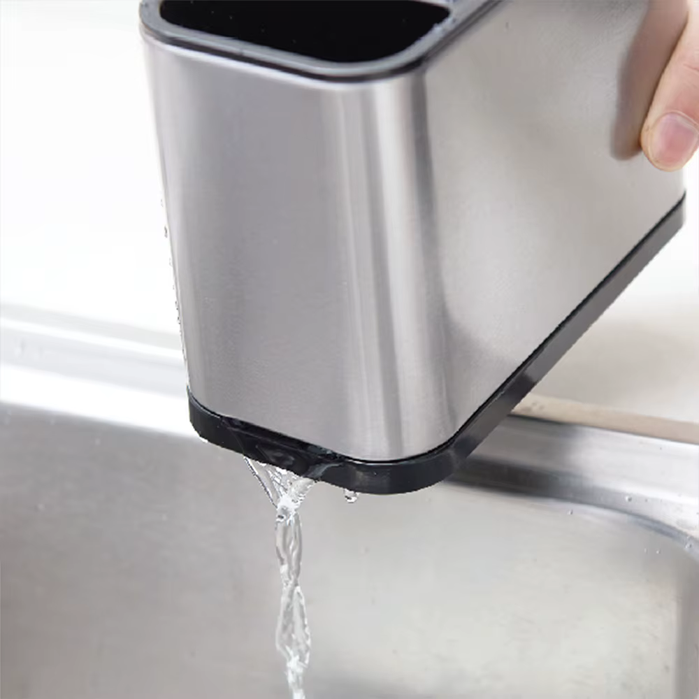 Support de rangement de couverts de cuisine en acier inoxydable