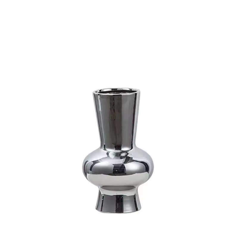 Vase à fleurs miroir argenté