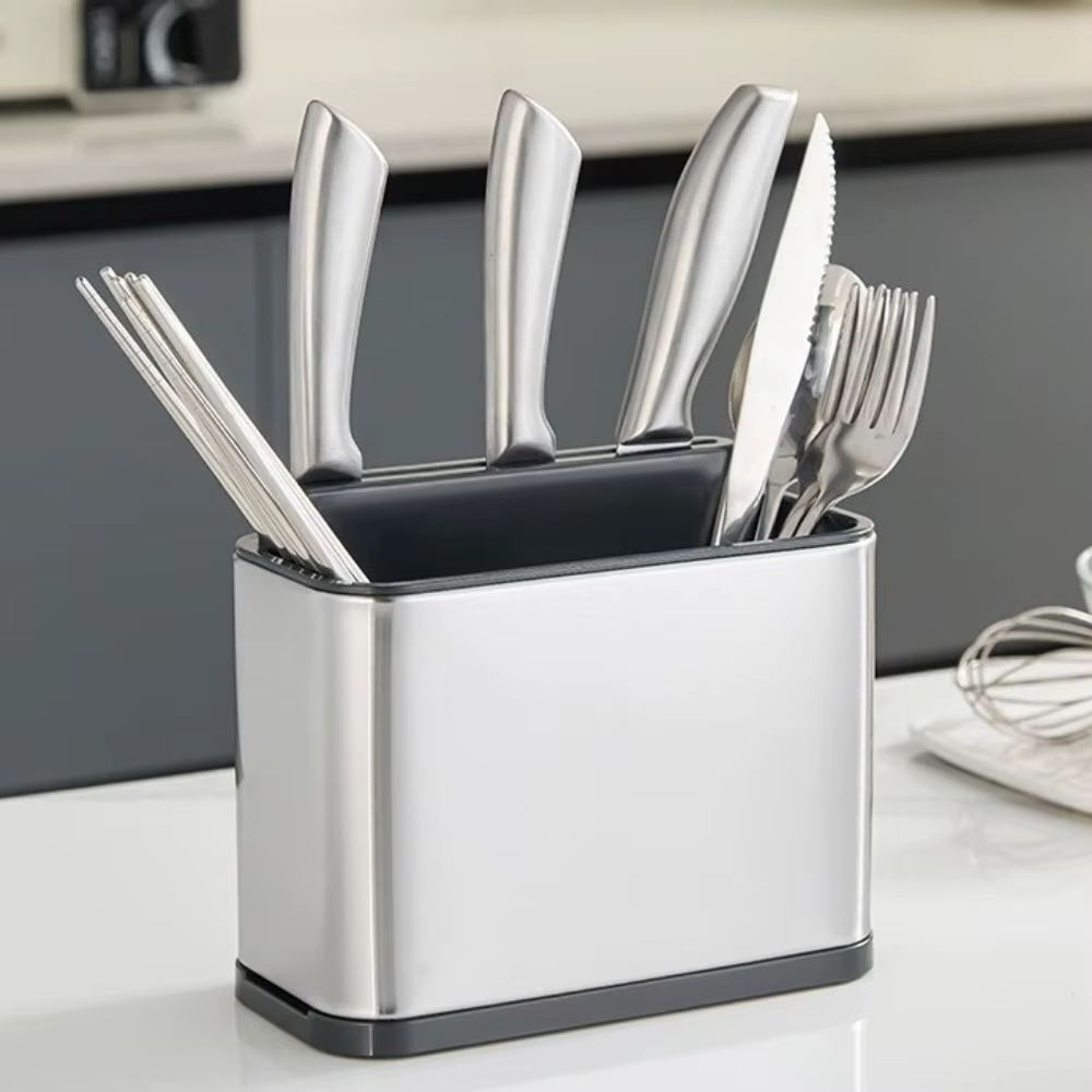 Boîte de rangement pour couverts en acier inoxydable